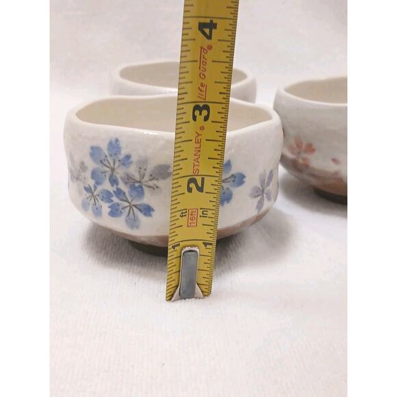 3 Pc Mini Bowls Set ASIAN Japanese Hot Tea Cups Condiment Soy Sauce Dip Pottery - Picture 14 of 16